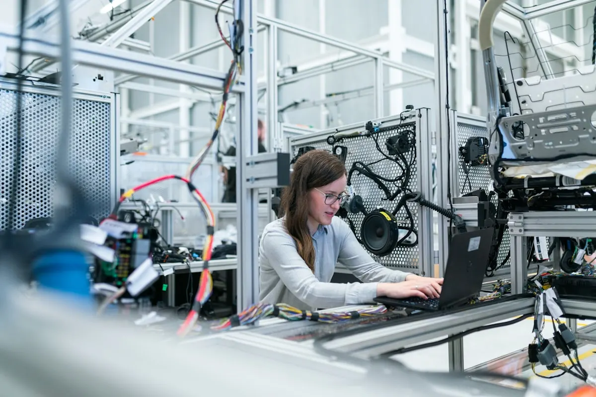 Technical engineer working with specialist equipment